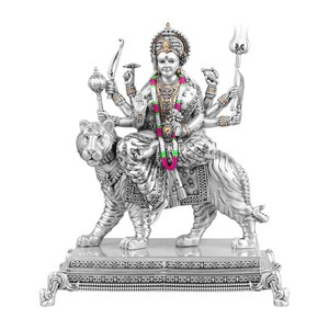 VYOM CURATIONS Precious Items GDK-  AL- 038 8 In × 6 In × 3 In Silver Plated Brass