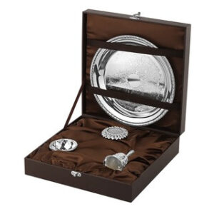 VYOM CURATIONS Precious Items THALI -GS- 014  9 InchesGerman Silver