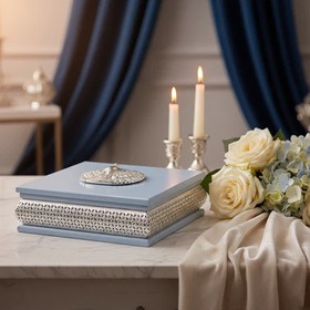 VYOM CURATIONS Precious Items BOX- GS-021 3 in × 7 in × 9 in Silver- Plated Metal