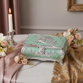 VYOM CURATIONS Precious Items BOX- GS- 026 8 in × 5 in × 3.15 in German Silver